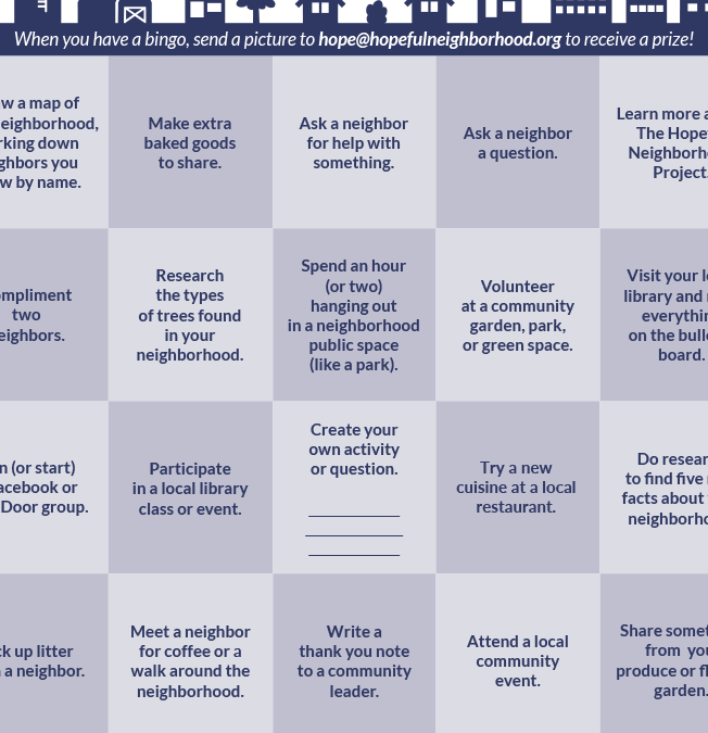 Neighborhood Bingo Cards